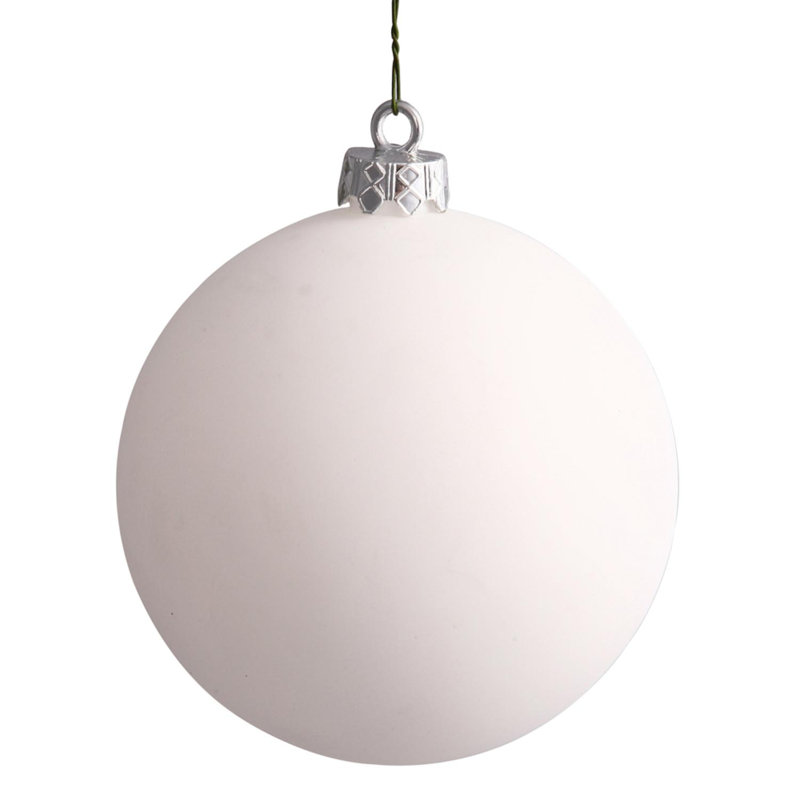 Boules de Noël Bubblegum incassables à 4 finitions, Blanc brillant, H 10 po x l 10 po x P 10 po