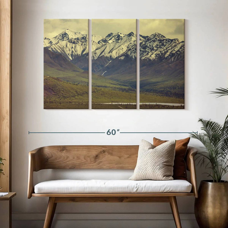 Alvord Alaska's Snowy Mountains, 32" H x 50" W