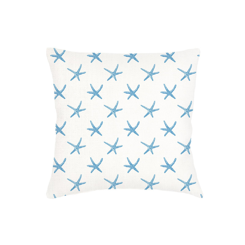 Oreiller bleu en lin 20 x 20, Blue, Square 20", polyester
