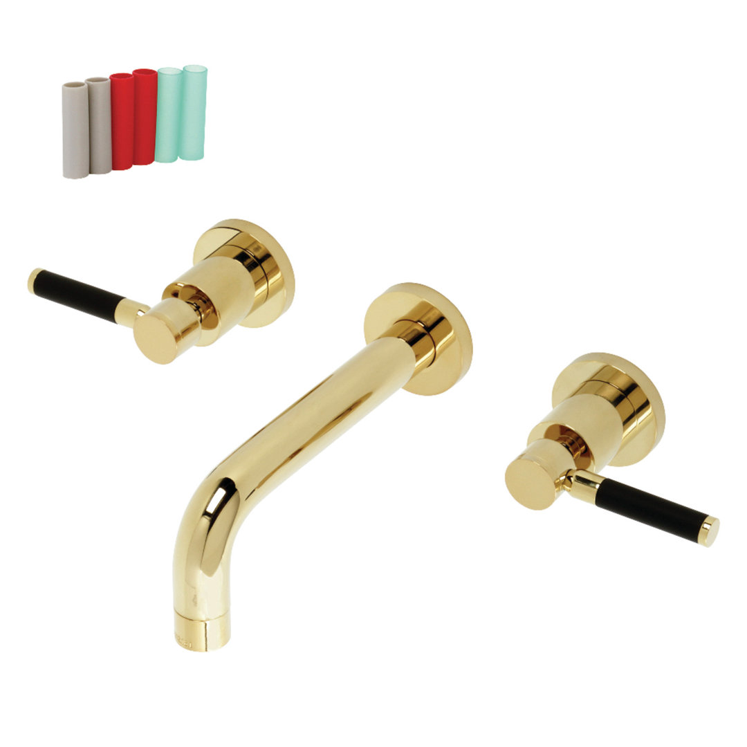 Kingston Brass Kaiser Two-Handle 3-Hole Wall Mount Bathroom Faucet Kingston Brass 