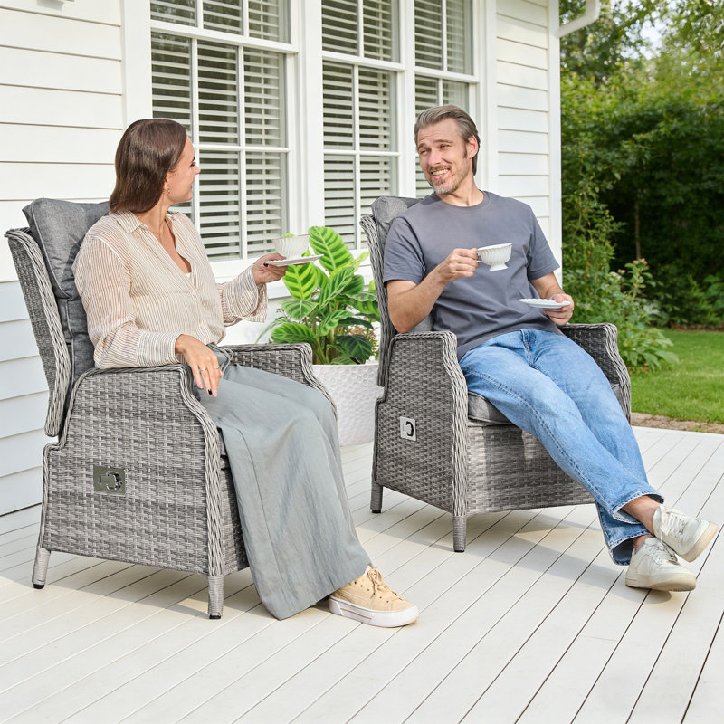 Outdoor Patio Dining Armchair with Cushion, 2