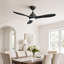 Ventilateur de plafond 52 "à haut débit d'air avec lumière - moteur à courant continu silencieux et réversible, télécommande 6CC 6500CFM avec mémoire 3CCT-1192589677-1192589674