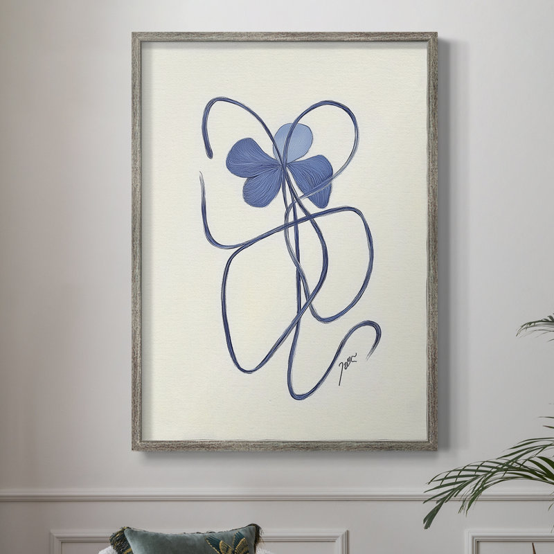 Reproduction encadrée FLORAL Series DCLII - bois massif, H 11 po x l 9 po