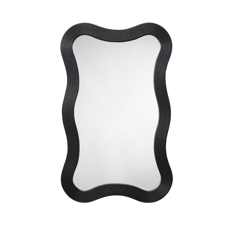 Dali Rectangle Bamboo / Rattan Mirror, Black