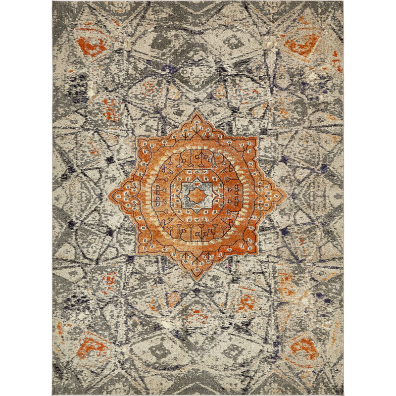 Dimonetta Washable Geometric Indoor Rug, Rectangle 5'1" x 8'