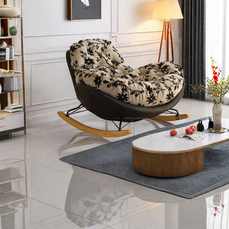 Chaise berçante ergonomique en bois massif