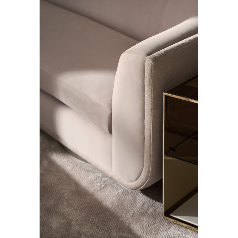 Gold and Glass Contemporary Free Form End Table