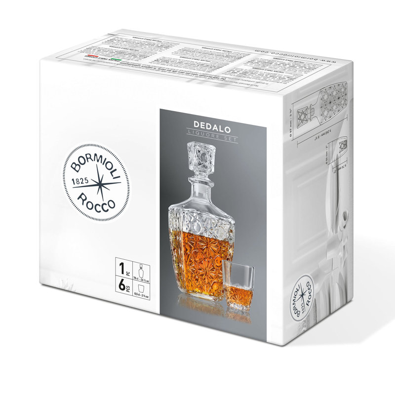Ensemble de liqueur Dedalo (1 carafe + 6 verres à liqueur)