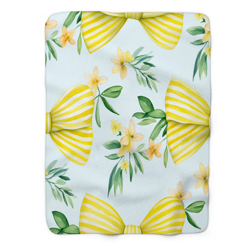Motif jaune-bleu - couverture de qualité supérieure 1 pièce, Lit simple