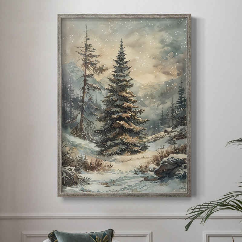 «Christmas Holiday» DCXXXV, reproduction d'art encadrée - bois massif, H 21 po x l 17 po