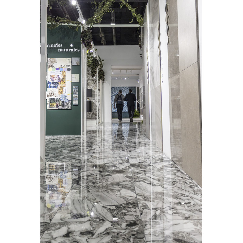 High Gloss 19.3" x 38.6" Porcelain Marble Look Wall Floor Use Tile, Jade Deep