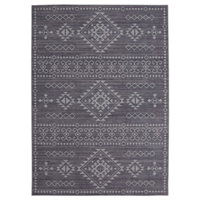 Maril Ivan Washable Grey And Ivory Runner Rug