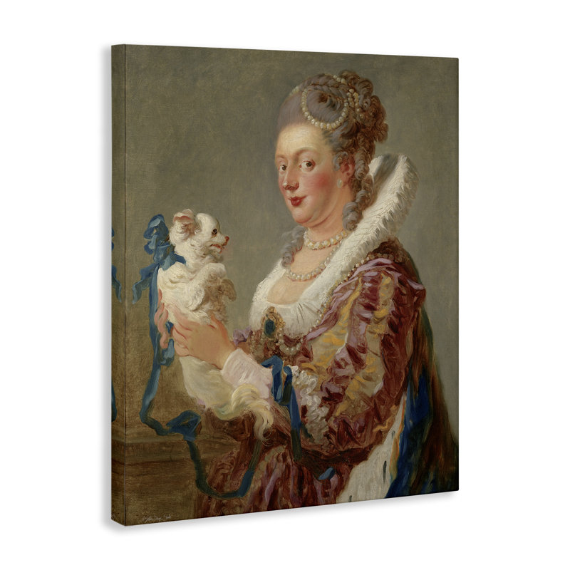 Art mural sur toile Victorian Lady & Her Dog, design par Stellar Design Studio, H 20 po x l 16 po