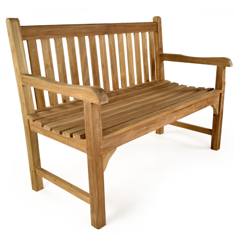 Meier Solid Wood Teak Outdoor Bench, H92 x L64 x W120cm