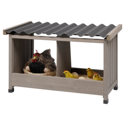 Boîte de nidification pour poulets Gyta, double boîte de nidification avec toit en PVC