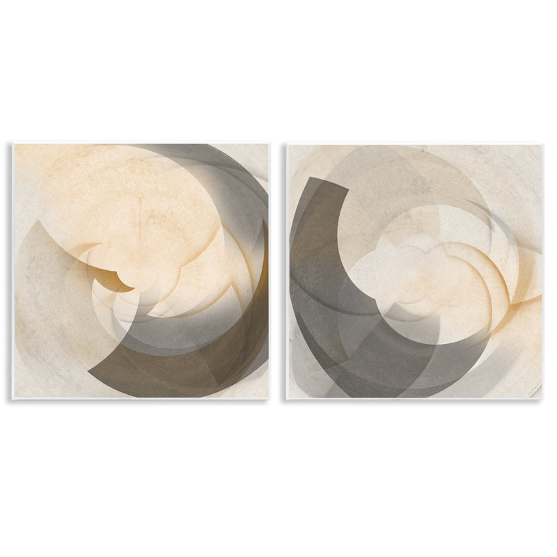 Shadowed Swoop Abstracts Wall Plaque Art Set by Noah Bay