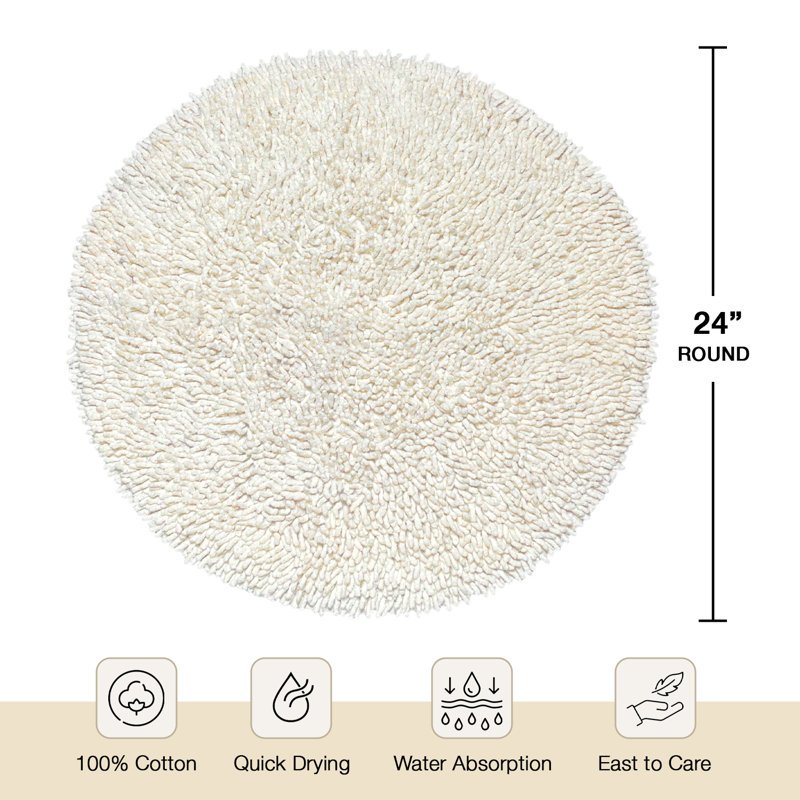Tapis pour salle de bain Virginio, Ivoire ivoire