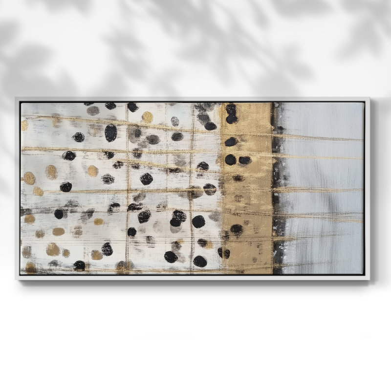 Série abstraite-DCCDX- Toile tendue avec châssis tendue, prête à être accrochée, H 17 po x l 33 po, Blanc