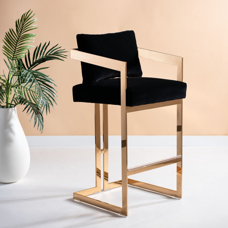 Upholstered Stool, Black