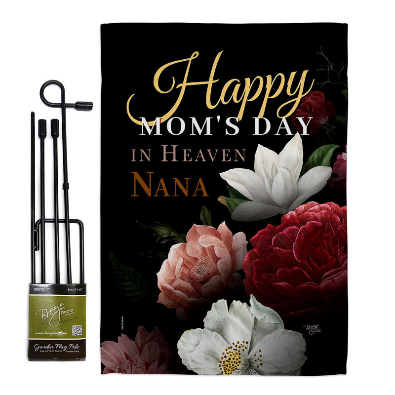 Double Sided 18.5 in. H x 13 in. W Polyester Mother's Day Flag set