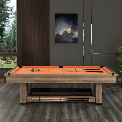 Minimalist Orange Marble 8'Pool Table