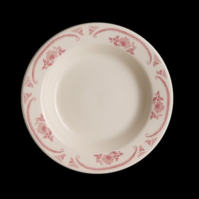 Rim Soup Bowl Rolled Edge American Rose