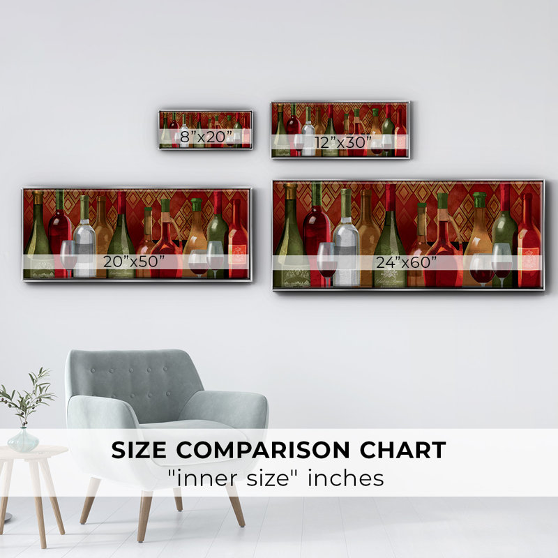 Wine Tasting- Framed Canvas, 8" H x 20" W