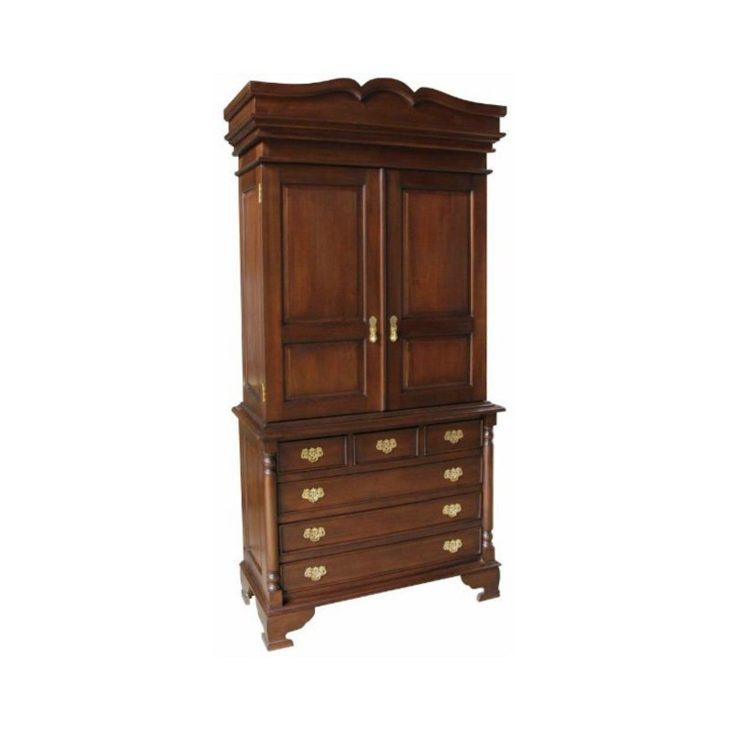 2 Door Solid Wood Wardrobe, Wax Polish