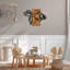 Accessoire mural décoratif en bois, finition noyer et noir, 22,8 po x 31,5 po | 50% bois véritable (épaisseur: 1,2 po) et métal (épaisseur: 0,06 po) | Variations de couleurs uniques, parfaites pour la décoration intérieure et les intérieurs modern