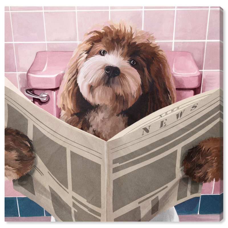 Lab Time Pupp II - peinture sur toile, H 40 po x l 40 po, Toile tendue