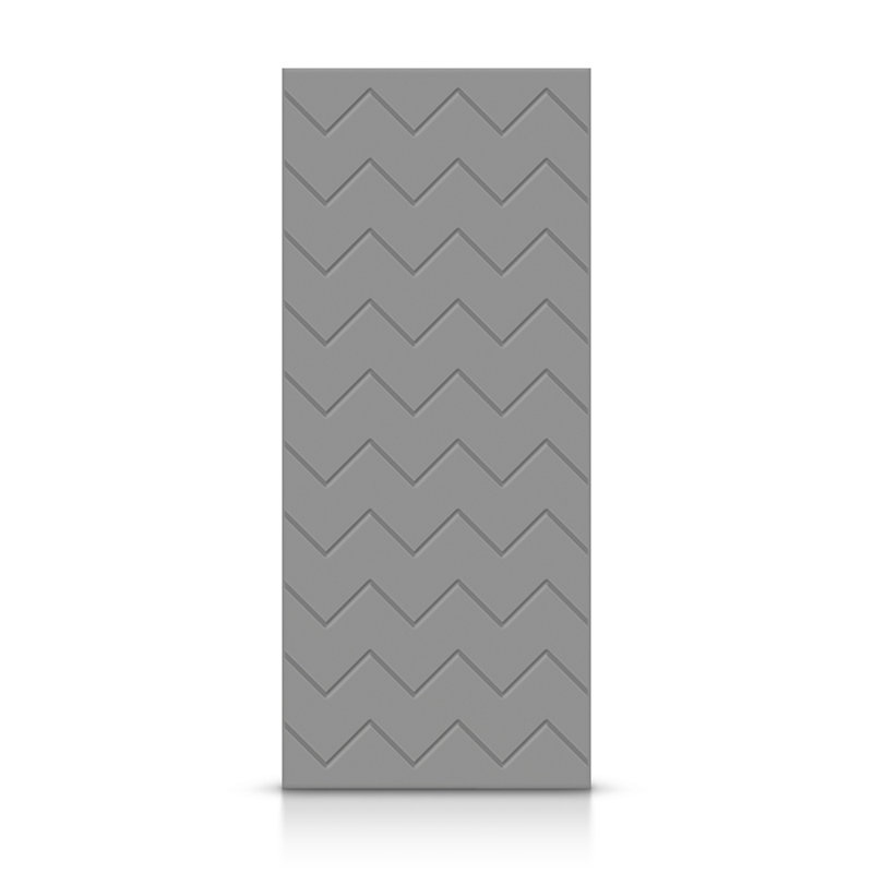 Porte standard à panneaux en bois massif manufacturé, Gris clair, 30 po x 80 po