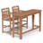 3 Pieces Outdoor Patio Bars Set  with Rectangular Table and HDPE Chairs-352214216