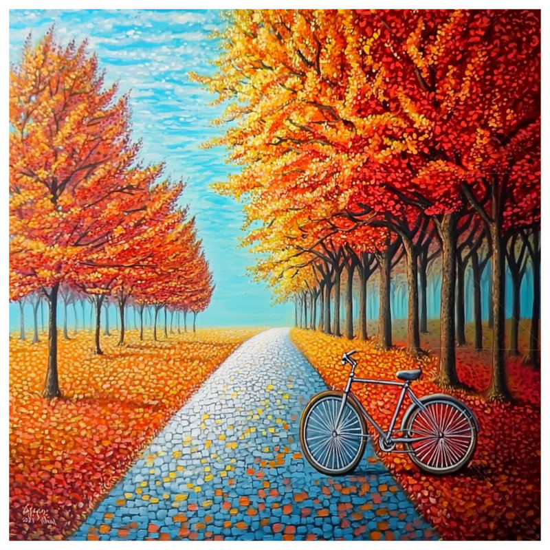 Housse de couette vélo Literie paysage moderne, Lit simple