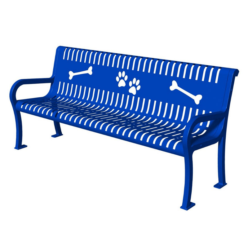 Banc de parc en acier Pollitt Deluxe, Bleu