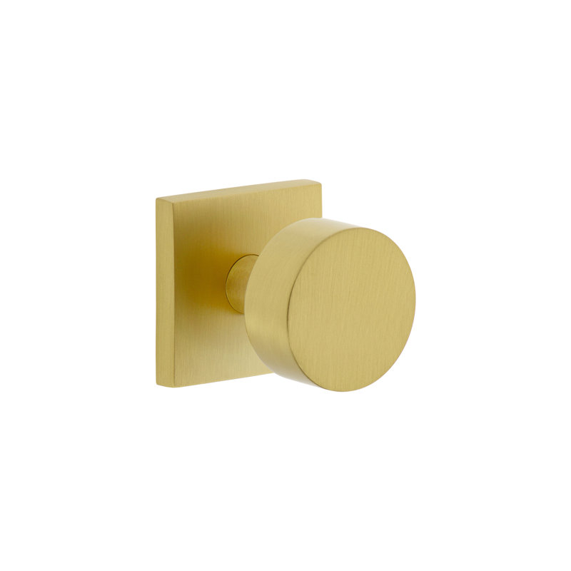 Viaggio Circolo Rosette Single Dummy with Circolo Knob, Satin Brass, Square