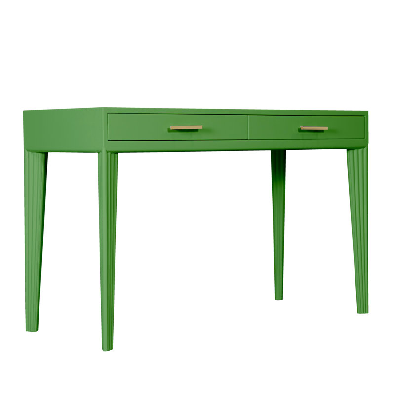 Gauthier Solid Wood Writing Desk, Bright Green