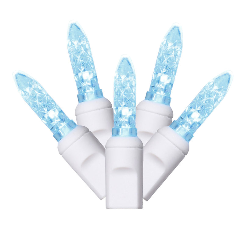 Single Mold M5 Icicle Christmas light set 9'L, Teal