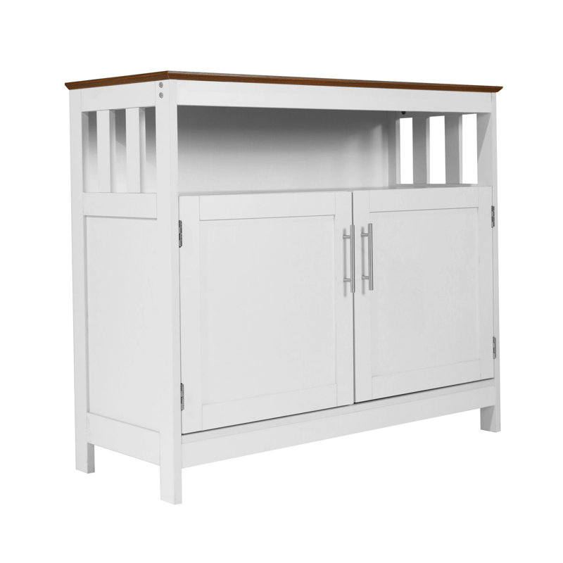 Buffet Quintavia Classic avec rangement ouvert et fermé, Blanc