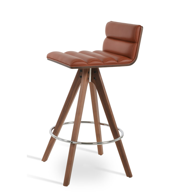 Corona Comfort Pyramid Counter & Bar Stool, Counter Stool (24.5” Seat Height), Cinnamon Leatherette