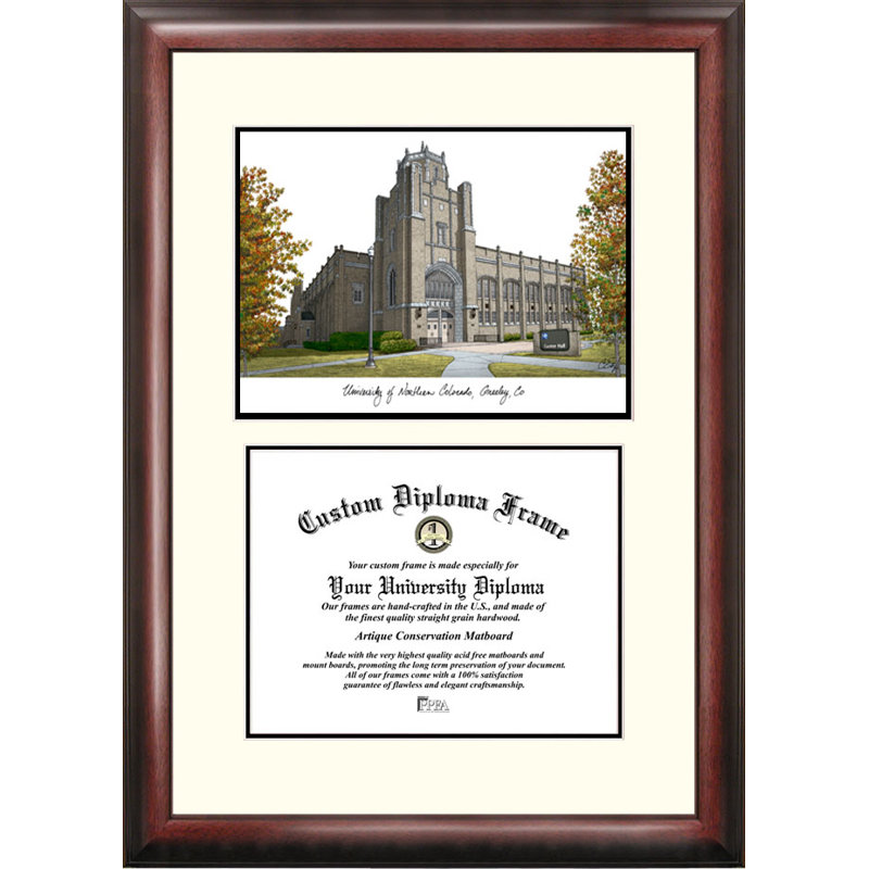Cadre de diplôme pour lithographie northern colorado ours NCAA