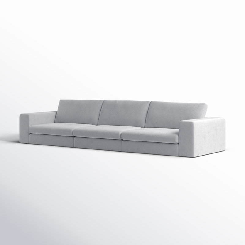 Ojai 140" Upholstered Sofa, Light Gray