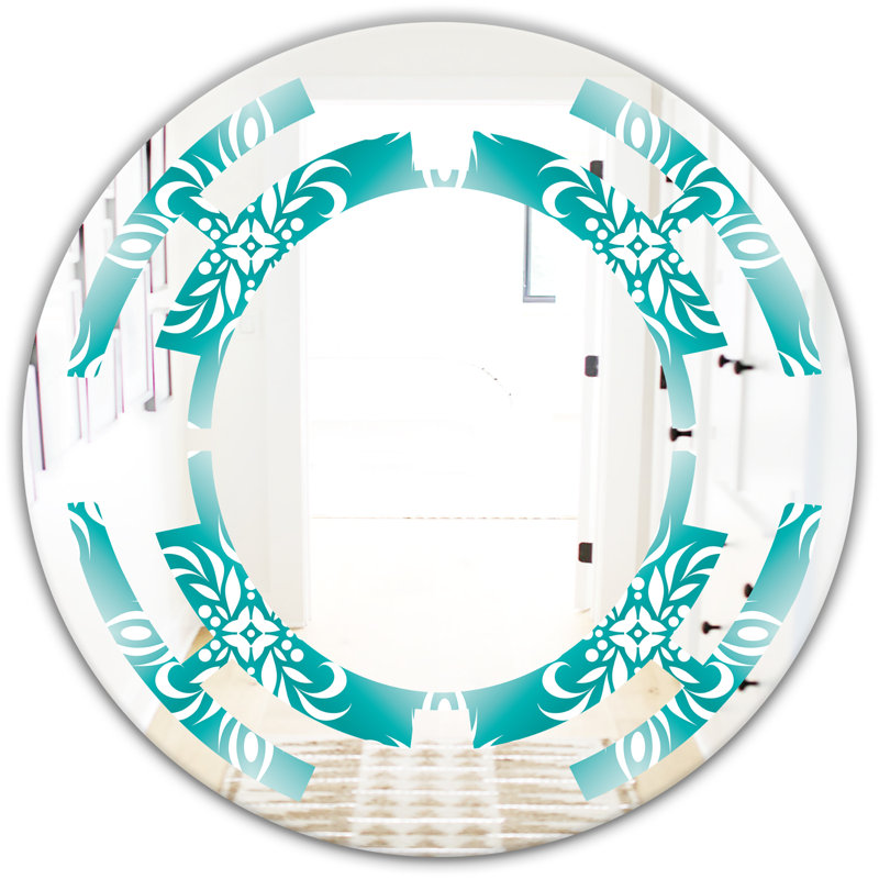 Miroir mural sans cadre abstract abstract design xiii, 31.5"  x 31.5", Bleu, Space Cottage