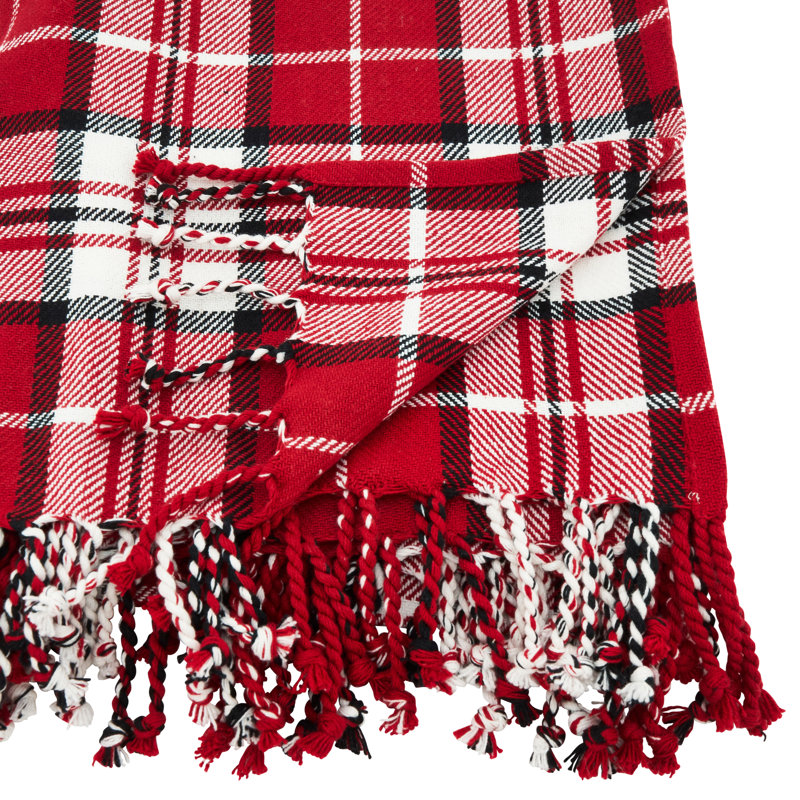 Sevan Collection Hand Woven Throw Blanket, Red