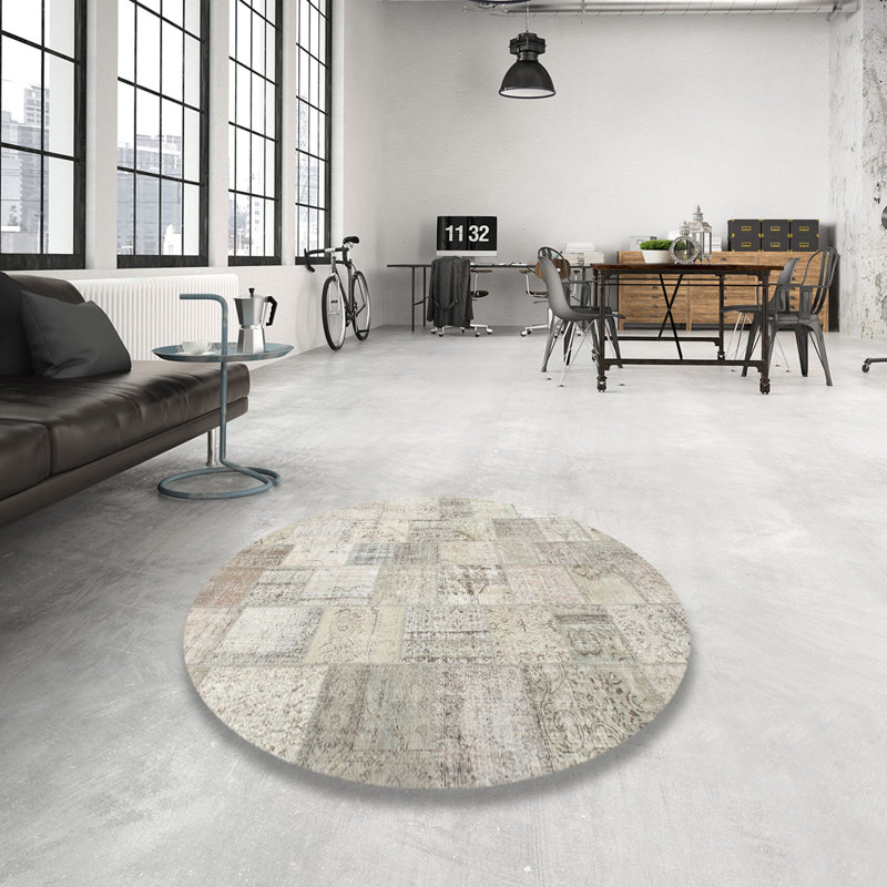 Tapis gris zone contemporaine, Rond 4 pi