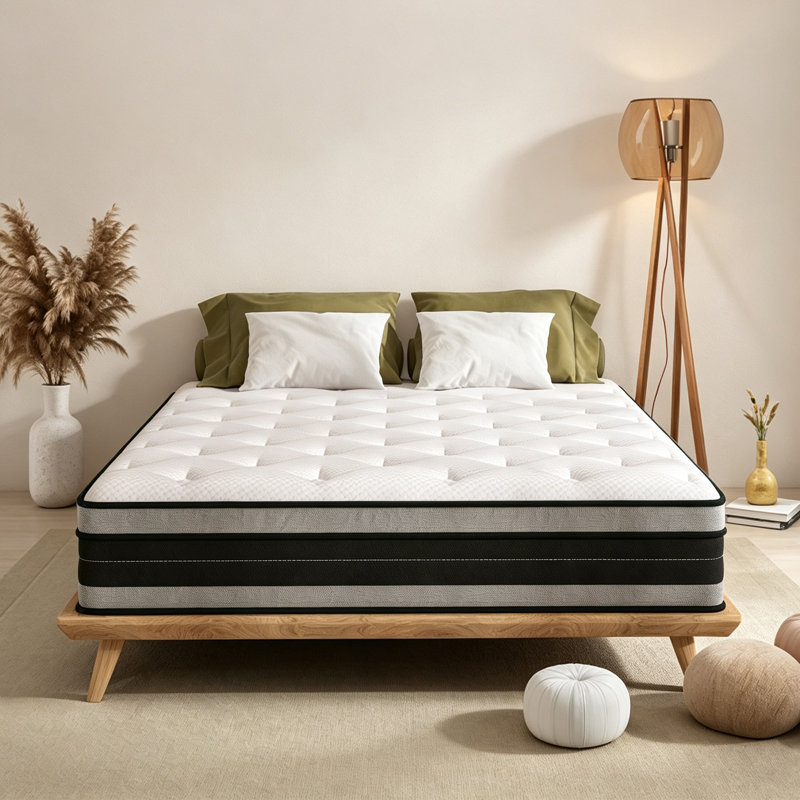 Gehrmann 26cm Medium Hybrid Sprung Mattress In A Box Pillow Top Mattresses, Double (4'6)