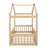 Wooden House Bed Frame with Decorative Fence-129063708