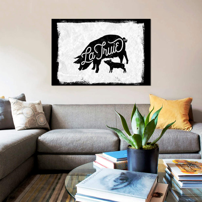 «La Truie», impression sur toile, H 12 po x l 18 po x P 1,5 po, Toile tendue, Pas de tapis