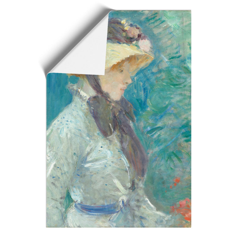 Young Woman With A Straw Hat by Berthe Morisot - No Frame Painting, 59cm H x 42cm W x 0.1cm D