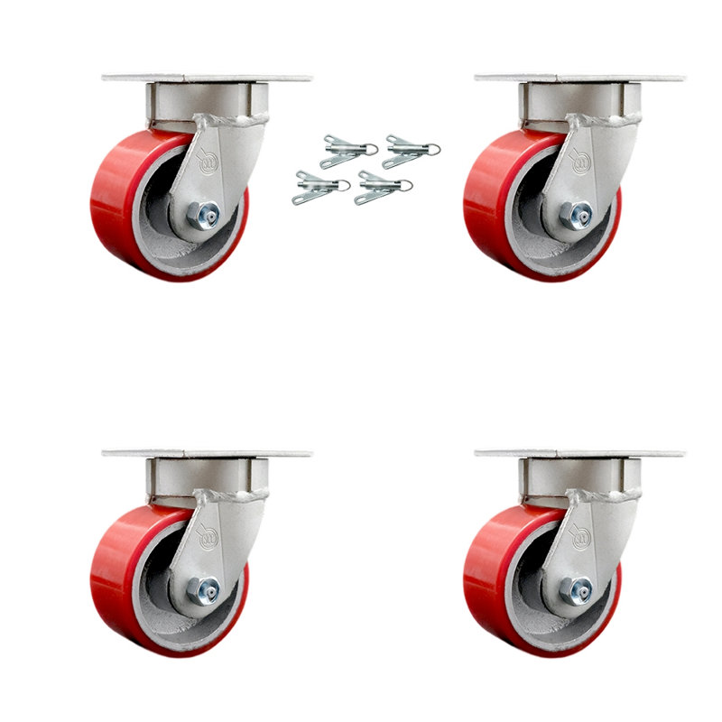 Roulettes pivotantes Kingpinless, Rouge