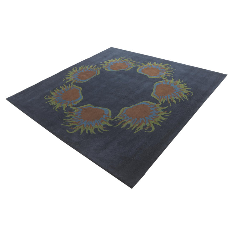 Tapis carré bleu marine Myrick